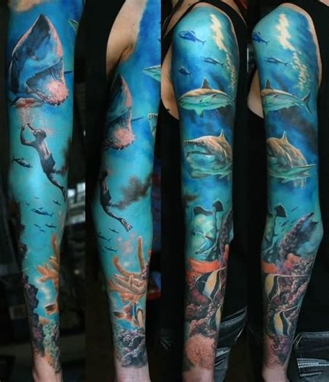 23 Amazing Ocean Scenery Tattoo Half And Full Sleeve Tattoos Ocean