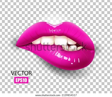 Sexy Lips Bite Ones Lip Female Stock Vector Royalty Free 1139854517 Shutterstock