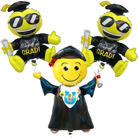 2 Katchon Emoji Graduation Balloons 2023 40 Inch Graduate Balloons