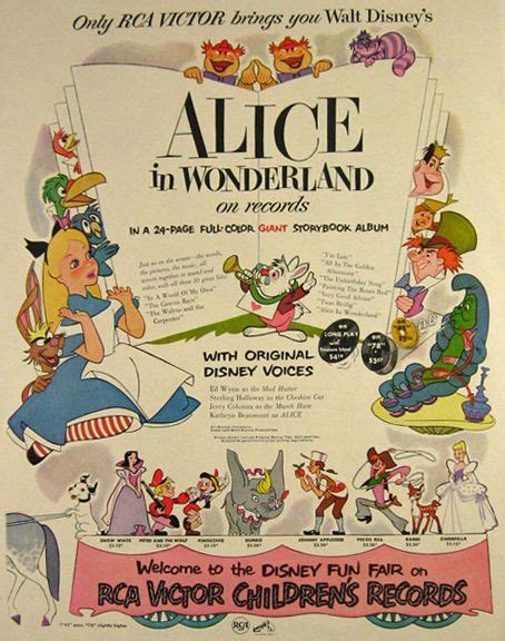 1951 Rca Records Alice In Wonderland Ad Vintage Radio Camera Tv Ads Vintage Disney Posters