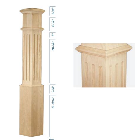 4891 Fluted Square Box Newel Post Affordable Stair Parts Affordable
