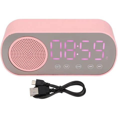 Radio R Veil Avec Haut Parleur Bluetooth Cran Miroir Led Horloge