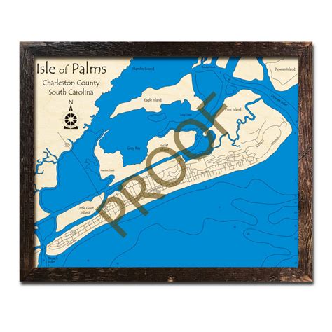 Lake Wylie Sc 3d Wood Topo Map Nautical Wood Chart