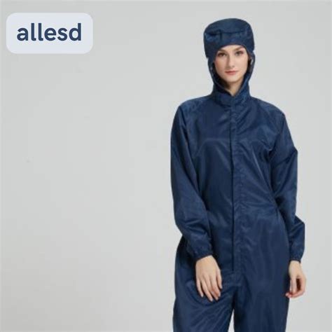 Jual Esd Jumpsuit Coverall Antistatic Smock Cleanroom Navi Kab