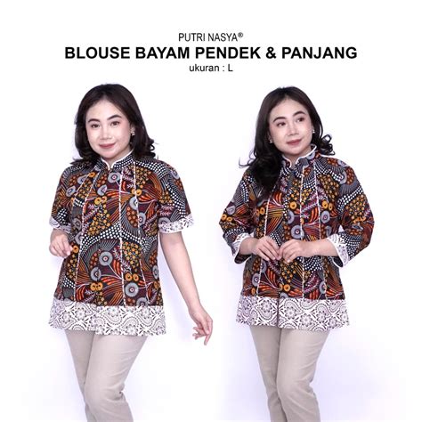 Jual Atasan Batik Blouse Big Size Wanita Lengkap L Xl 2l 3l 4l 5l 6l 7l