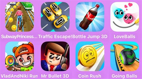 Subway Princess Runner Traffic Escape Bottle Jump 3D Love Balls Vlad