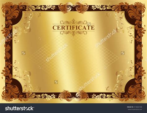 Gold Certificate Border Vector Art Png Gold Pattern Certificate Border Border Clipart