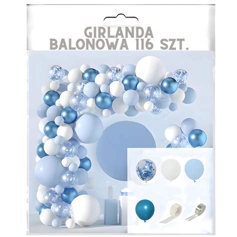 Girlanda balonowa balony urodzinowe zestaw balonów niebieskie chrzest