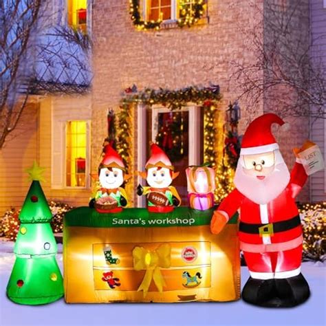 Ft Long Christmas Inflatables Yard Decorations Blow Up Santa S Shop