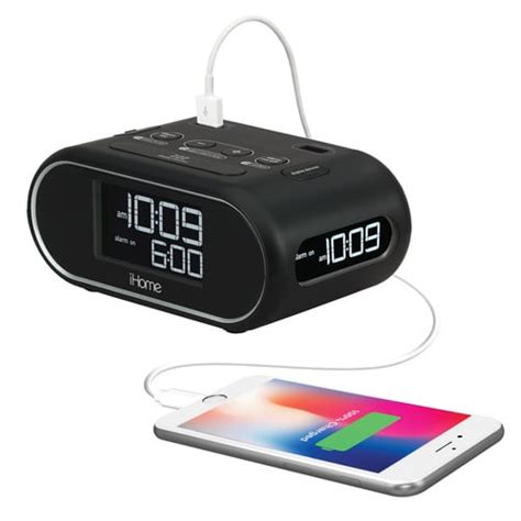 Ihome Triple Display Alarm Clock Black Clocks With Charging Clocks