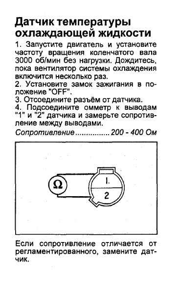 Датчик температуры охлаждающей жидкости признаки неисправности