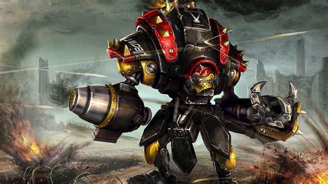 Online Crop Black Red And Yellow Robot Digital Wallpaper Robot