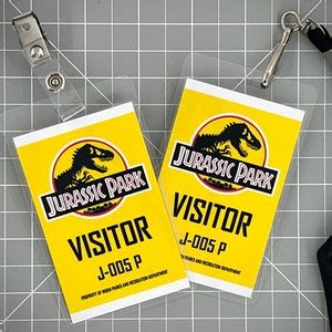 Jurassic Park Id Badge Set Complete Set Of Badges Etsy