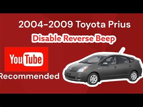 HOW TO Disable The Beeping When In Reverse Toyota Prius YouTube