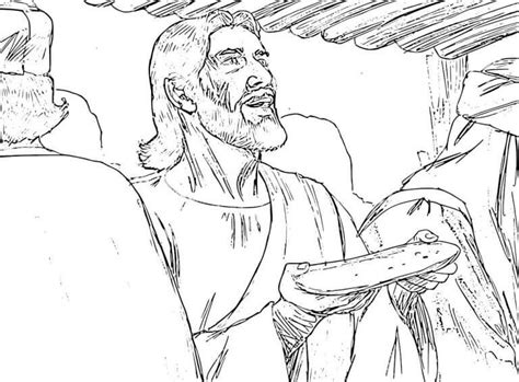 Jesus With Bread At Last Supper F Rbung Seite Kostenlose Druckbare