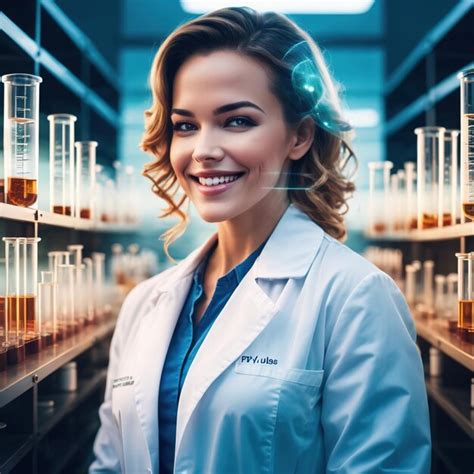 Premium Photo Woman Scientist In Lab Coat Laboratory With Test Tubes Digital Collage