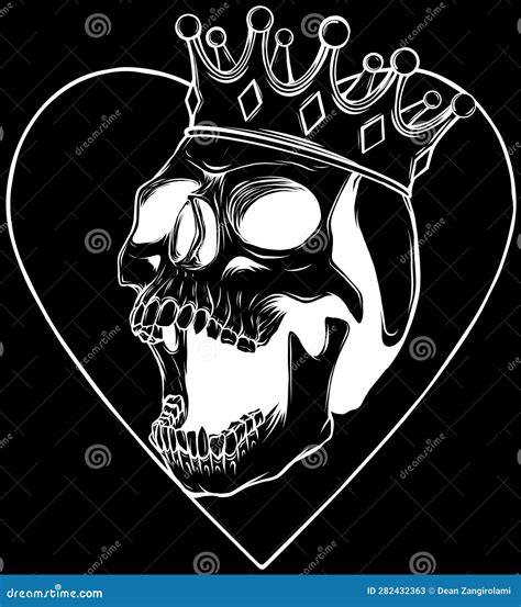 Vector Illustration Of Outline Human Skull Design Stock Vector