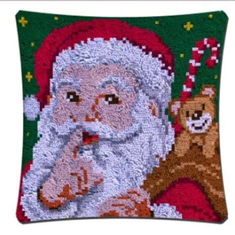 Fashion Christmas Cushion Latch Hook Kit Pillow Mat Diy Craft Christmas