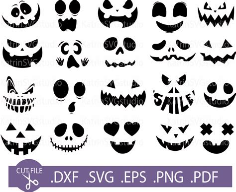 Pumpkin Face Svg Cute Jack O Lantern Halloween Svg Bundle Etsy Pumpkin Face Svg Cute Jack O