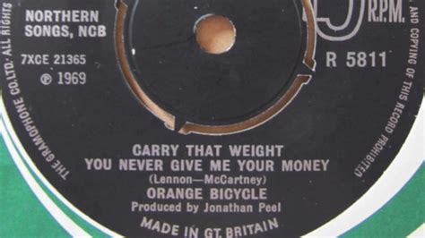 Orange Bicycle Carry That Weight You Never Give Me Your Money YouTube