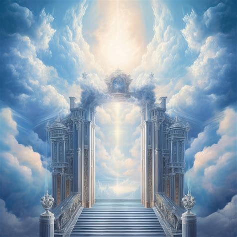 Premium Ai Image Arafed View Of A Stairway Leading To A Sky With