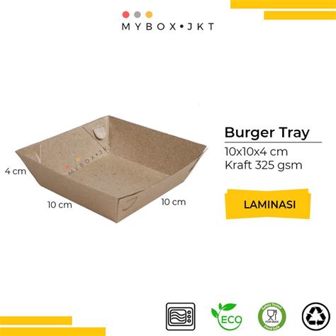 Jual Box Dus Kotak Burger Tray Kue Roti Kraft X X Laminasi