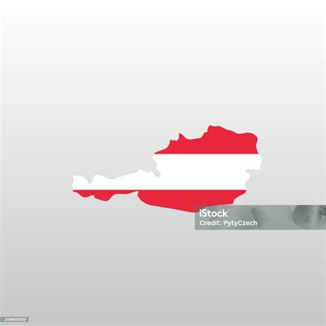 Austria National Flag In Country Map Silhouette Stock Illustration