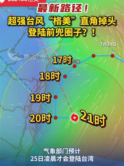 最新路径！超强台风“格美”直角掉头，登陆前兜圈子？！台风 台风格美 台湾社会预警预报好看视频