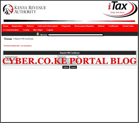 How To Get KRA PIN Certificate Using KRA Portal