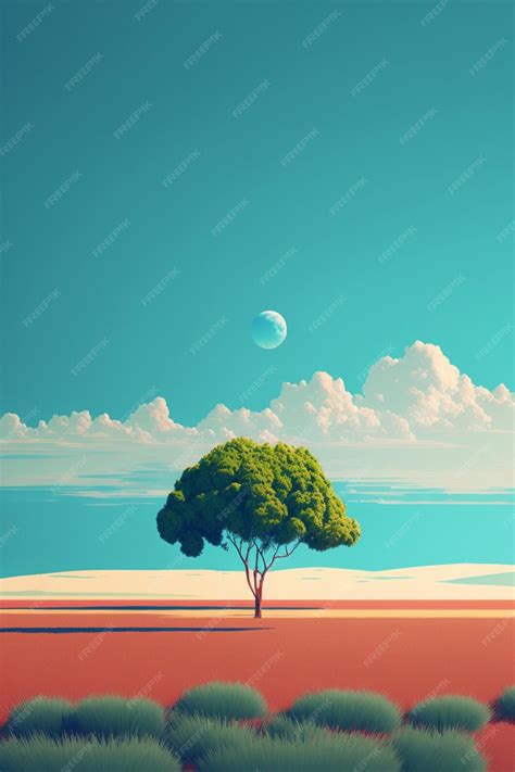 Premium Photo Superb Minimalism Landscape Summer Generative Ai
