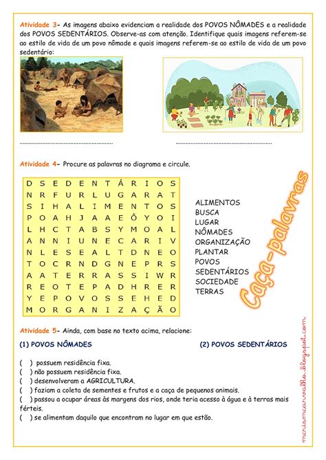 Atividades Sobre Nômades E Sedentários 4 Ano LIBRAIN