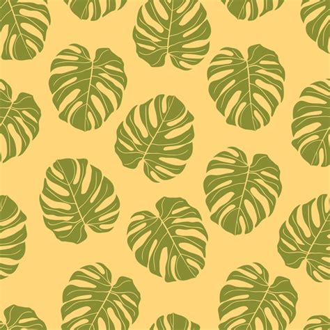 Premium Vector Beautiful Tropical Monstera Leaves Seamless Pattern