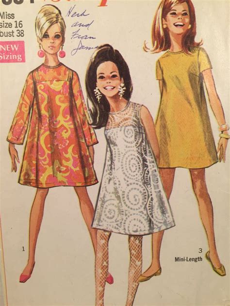 1960s Flared Tent Dress Simplicity 7584 Sewing Pattern Slip Mini