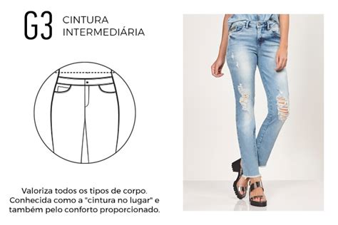 PATOGÊ Calça jeans de cintura alta média ou baixa