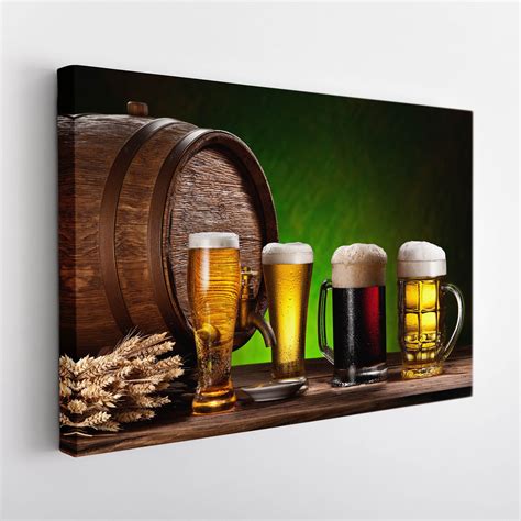 Beer Wall Art, Beer Canvas Print, Kitchen Wall Art, Alcohol Wall Art, Beer Pub Wall Decor - Etsy