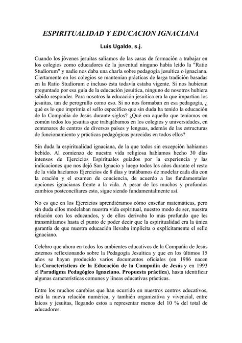 Espiritualidad Y Educacion Ignaciana PDF