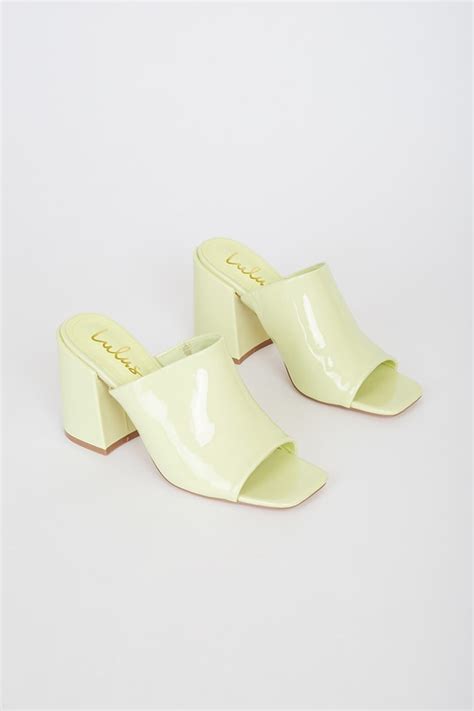 Cute Yellow Sandals Peep Toe Mules Slide Sandals Lulus