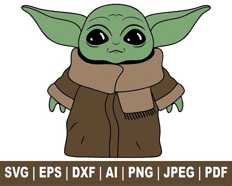 Baby Yoda Svg Baby Grogu Svg Cartoon Movie Svg Baby Yoda Clipart T