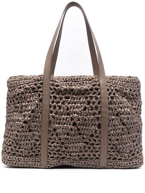 Brunello Cucinelli Interwoven Straw Tote Bag Editorialist