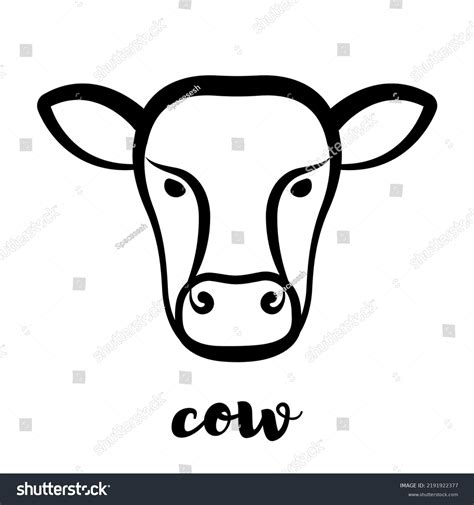 Minimal Cow Logo Design Cow Head Stock Vector Royalty Free 2191922377 Shutterstock