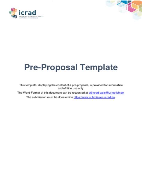 Fillable Online Fillable Online Pre Proposal Template Fax Email Print Fax Email Print Pdffiller