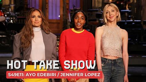 Ayo Edebiri Jennifer Lopez Snl Hot Take Show S49 E11 Youtube