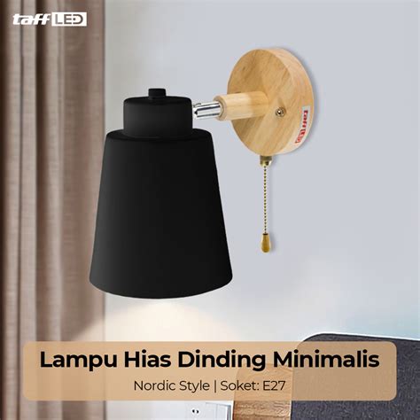 Taffled Fitting Lampu Hias Dinding Minimalis Nordic Style E27 265v Wf