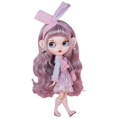 Liana Premium Custom Neo Blythe Muñeca con cabello morado piel