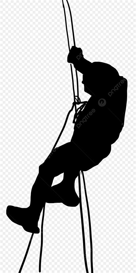 Rock Climbing Silhouette Vector Png Silhouette Character Rock Climbing