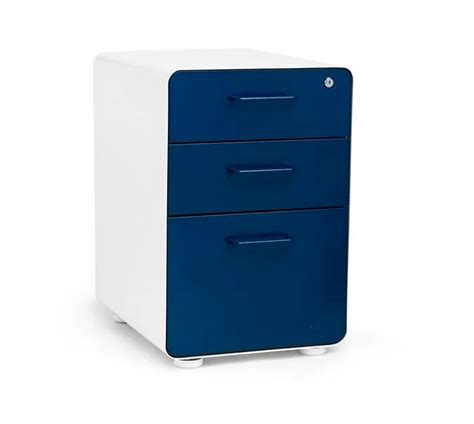 White Orange Stow 3 Drawer File Cabinet Poppin Artofit