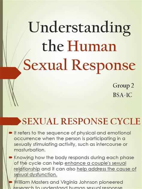 Understanding The Human Sexual Response Sexual Arousal Orgasm