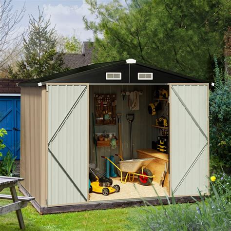 Buy Aoxun Outdoor Shed 8 X 6 Ft Storage Sheds Galvanized Metal Shed