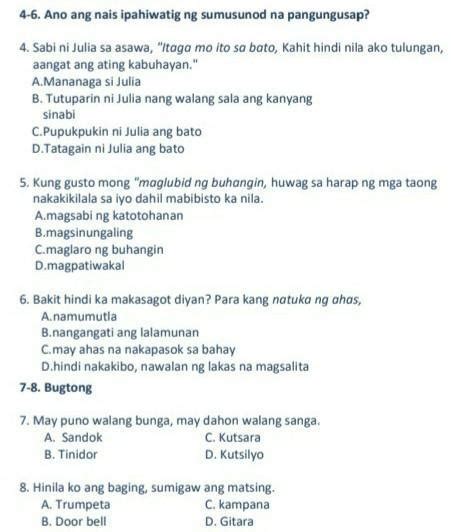 1 Alin Sa Mga Sumusunod Ang Tawag Sa Mga Salita O Grupo Ng Mga