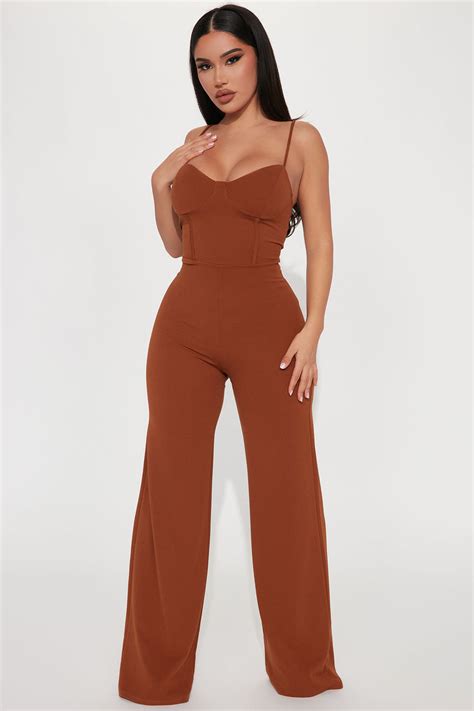 Taking Notes Jumpsuit Mocha Fashion Nova Jumpsuits Fashion Nova